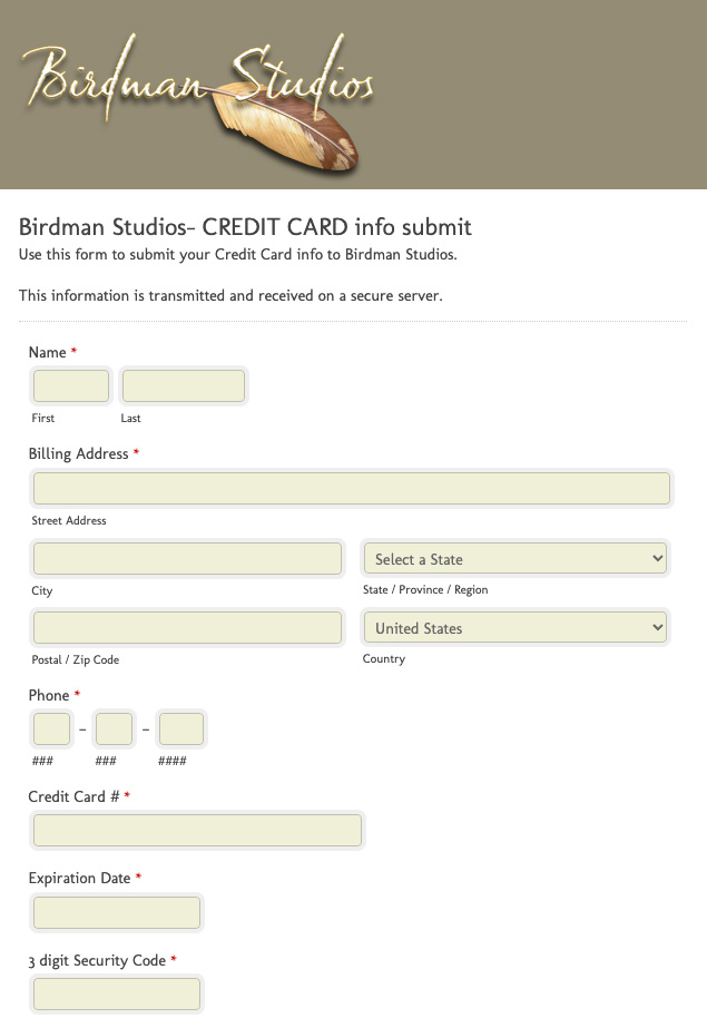 Secure Credit Card Submit